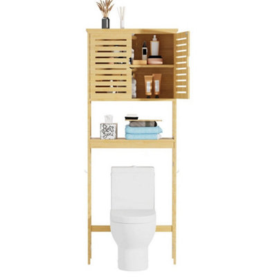  - Over Toilet Bathroom Storage Rack With Cabinet Shelf Tall Cupboard Floor Stand
