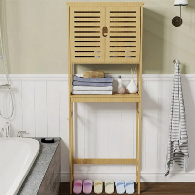  - 3 Tier Wooden Over Toilet Storage Cabinet Bathroom Rack Laundry Shelving Unit