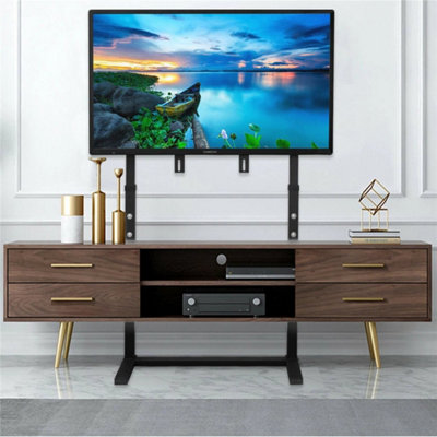  - Black  For 32"65"  Floor Tv Stand Bracket Display Height Adjustable Stable