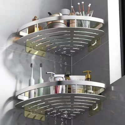 2X Bathroom Corner Shower Shelf Soap Holder Storage