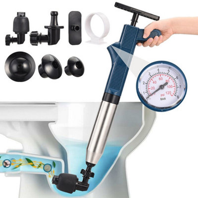 Drain Blaster Air Plunger For Toilet High Pressure Blockage Powerful Unblocker from B&Q