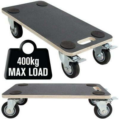  - 400Kg Furniture Moving Dolly With Brakes Hand Trolley Cart Platform