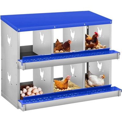  - 6 Compartments Metal Chicken Nesting Boxes Easy Clean Nest Boxes