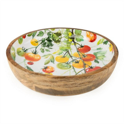 Large Mango Wood Tomato Serving Bowl from B&Q