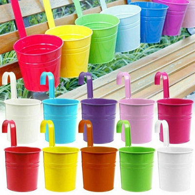 10X Metal Hanging Pots Plant Planter Bucket from B&Q