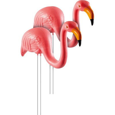  - Garden Flamingo Pair Ornaments With Ground Spikes Decor Durable Pe Weatherproof