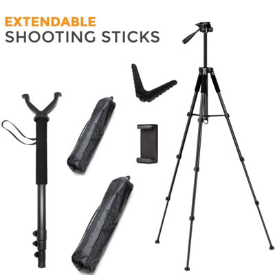 Single (Mono) Telescopic,shooting SticksHunting Shooting Stand from B&Q