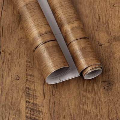 5M Wood Grain Effect Vinyl Wrap Self Adhesive Film Stickers Worktop Wallpaper