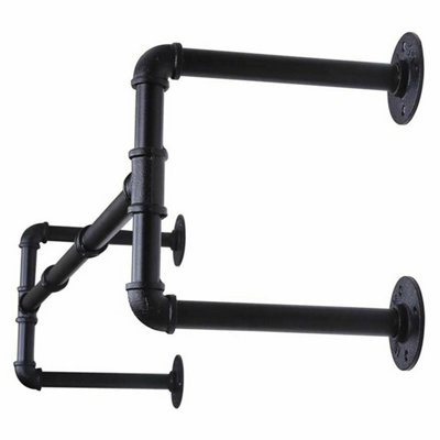 105 Industrial Pipe Clothing Rack Wall Mounted Clothes Rail Hanging Display Rack from B&Q