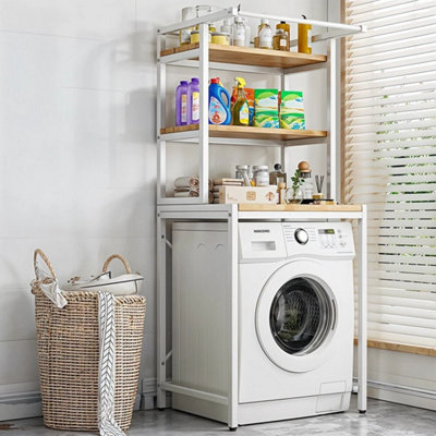  - White 3 Shelves Over Washing Machine Space Saving Storage Rack Laundry Utility Cabinet