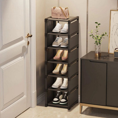 7Tier Vertical Shoe Rack Slim Narrow Storage Shelf Organizer Slim Shoe Tower from B&Q