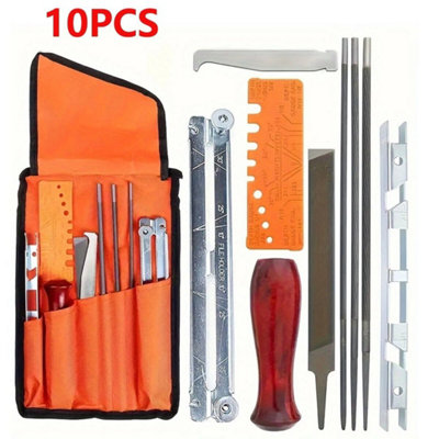 10X Chainsaw Sharpening File Filing Kit Chain Sharpening Saw Files Tool Set from B&Q