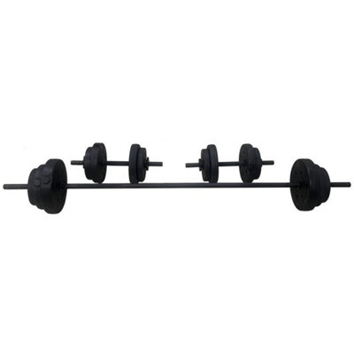Vinyl Barbell And Dumbbell Set 35Kg Home Gym Strength Training from B&Q