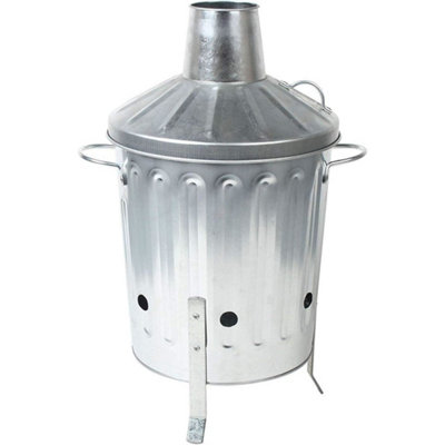  - Incinerator Garden Rubbish Fire Bin Galvanized Incinerator Paper Leaf Wood Waste Burner New