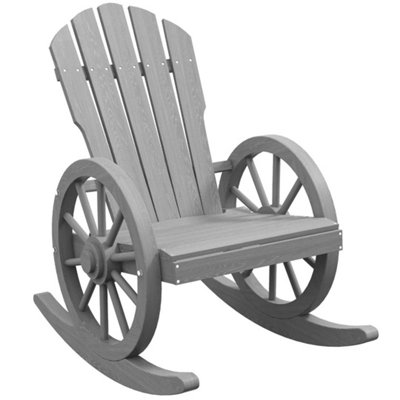 Grey Adirondack Rocking Chair Porch Poolside Garden Lounging from B&Q