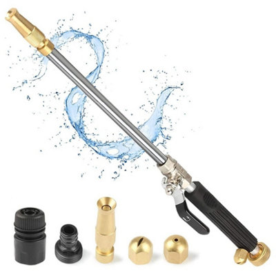 High Pressure Spray Nozzle For Garden Car Water Hose Wand Attachment from B&Q