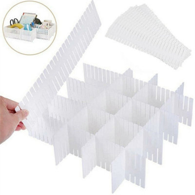  - 24Pcs Diy Drawer Divider Household Storage Organizer Adjustable Draw Separators