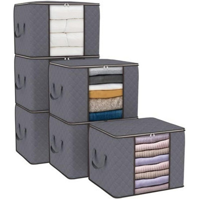 Storage Bags Moth Proof Clothes Organizer Large Duvet Bags Zips 90L Organizer2 from B&Q