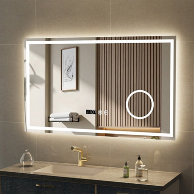 Backlit Led Bathroom Mirror Frameless Dimmable Colour Change Demister 70X50Cm from B&Q