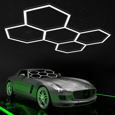  - 5 Hex Hexagon Led Lighting Car Detail Retail Garage Workshop Home Gym Wall Light