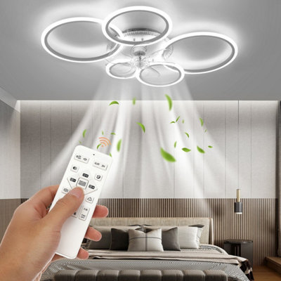 Ceiling Fan With Rgb Light Living Room Ceiling Fan Light Silent Timer Dimmable from B&Q