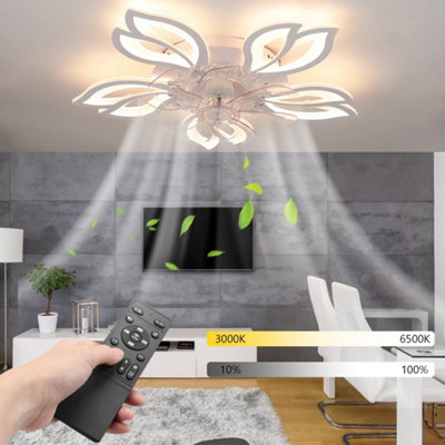 Smart Light Fan Ceiling Dimmable & Reversible Light With Fan 6 Speed Timer Quiet from B&Q