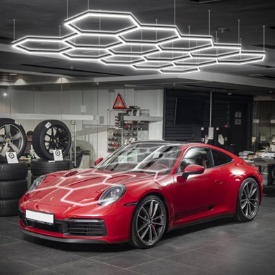  - 14 Hexagon Led Lighting Car Detail Garage Workshop Retail Wall Light