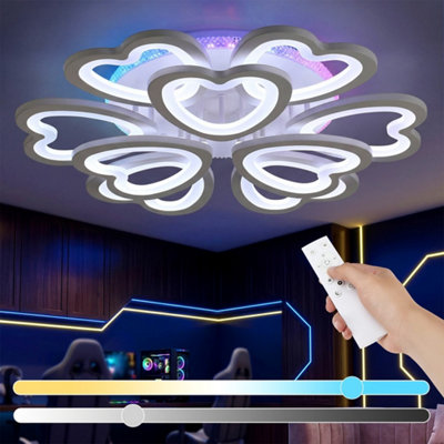  - Ceiling Light Dimmable Led Flower Shape Fixture With Remote