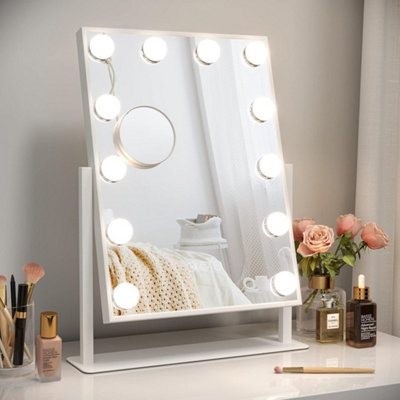 Rotatable Hollywood Vanity Mirror With Dimmable Led Lights Vanity Makeup Mirror from B&Q