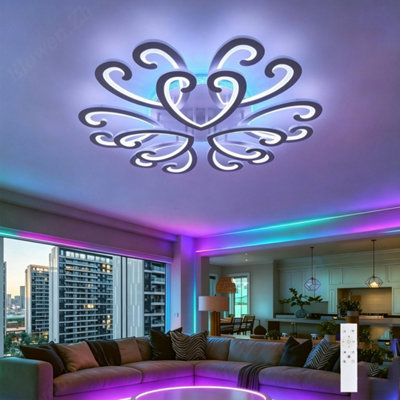  - Modern Rgb Led Ceiling Lamps Dimmable 3 Colour Changing 6-Flower Ceiling Lights