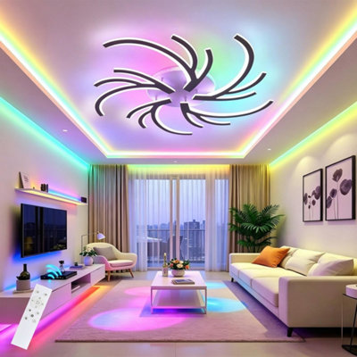  - Led Ceiling Light Dimmable With Remote Control Rgb Color Changing Night Light