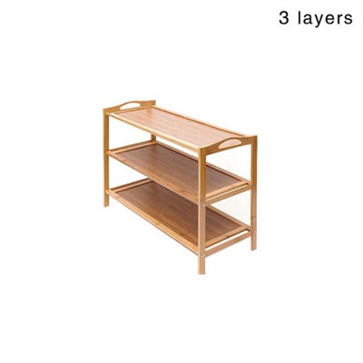 3 Tier Wooden Shoe Rack Tall Storage Shelf Cabinet Footwear Stand Organiser from B&Q