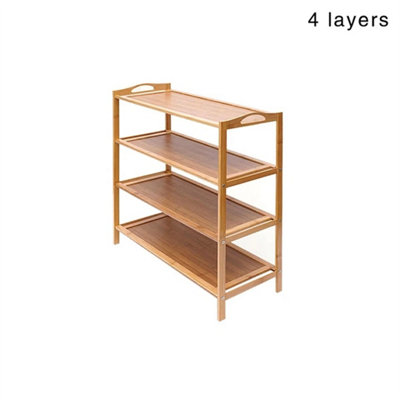 4 Tier Wooden Shoe Rack Tall Storage Shelf Cabinet Footwear Stand Organiser from B&Q