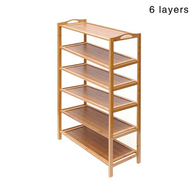 6 Tier Wooden Shoe Rack Tall Storage Shelf Cabinet Footwear Stand Organiser from B&Q