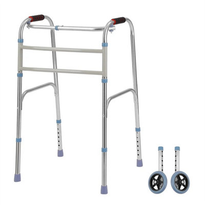 Folding Walking Frame Lightweight Walker Adjustable Folding Zimmer Walking Aid from B&Q