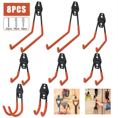 8Pcs Heavy Duty Steel Garage Storage Utility Wall Hook Organizer Tools Hanger from B&Q