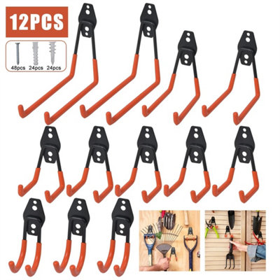  - 12Pcs Heavy Duty Steel Garage Storage Utility Wall Hook Organizer Tools Hanger