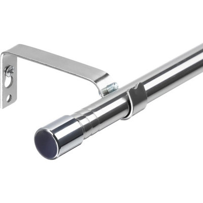 76-158Cm Silver 16mm Telescopic Pole For Eyelet Voile Curtains from B&Q