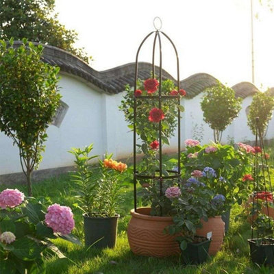 Outdoor 1.9M Plant Climbing Frame Rustproof Metal Obelisk Trellis from B&Q