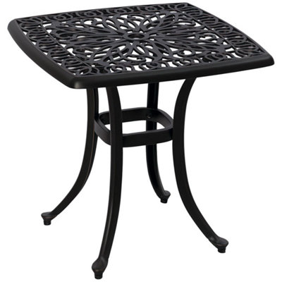 Bronze Cast Aluminium Bistro Table With Umbrella Hole Outsunny from B&Q