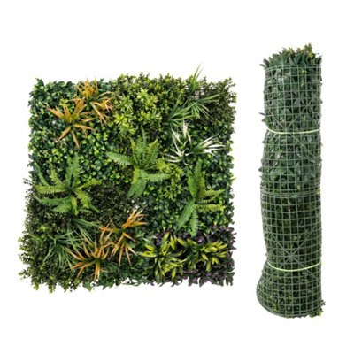 Green Artificial Grass Wall Panels Plant Backdrop Outsunny from B&Q