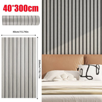  - 3M 3D Wood Grain Panel Effect Wallpaper Stick Self Adhesive Wood Slat Wall Paper