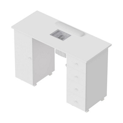 Manicure Table Pro Beauty Salon Table Work Station Nail Technician Desk Storage White from B&Q
