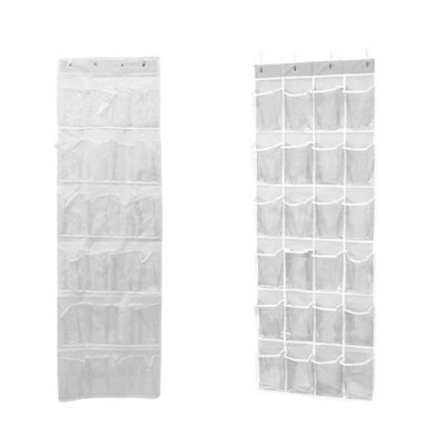  - 24 Pockets Over Door Hanging Shoe Rack Storage Hanger Holder Organiser Tidy