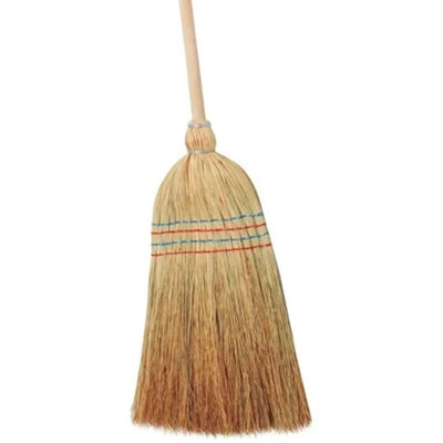 Traditional Wooden Straw Corn Broom from B&Q