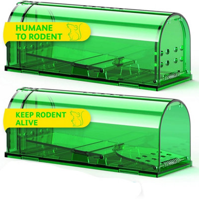 2Pcs Green Trap Mouse Trap Live Catch And Release Reusable No Kill Mousetrap from B&Q