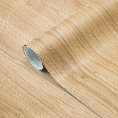 Brown(40X500Cm) Wood Effect Vinyl Wrap Self Adhesive Film Stickers Worktop Covering Wallpaper