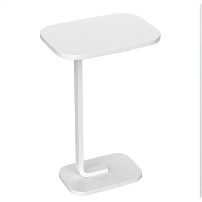 - White C-Shaped Compact Sofa Side End Table Coffee Laptop Table