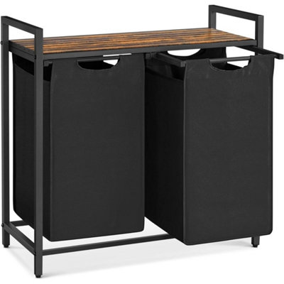 2 Bag Pull Out Laundry Sorter Hamper Removable Clothes Basket from B&Q