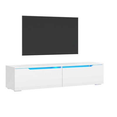 140Cm Floating Tv Stand High Gloss White Wall Mounted Storage Cabinet from B&Q